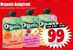  99 100 organix knijpfruit stuk 12 6 oatmeal apple apricot banana raspberry blueberry basisprijs heffing 