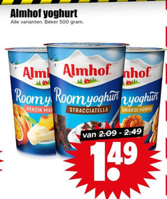  500 almhof yoghurt beker room perzik stracciatella griekse honing 