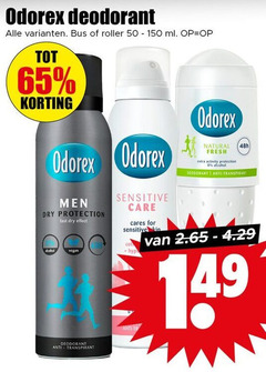  odorex deodorant 50 65 150 bus roller ml men dry protection fast effect sensitive care cares for kin anti natural fresh activity alcohol transpirant 