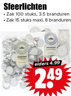  8 15 100 sfeerlichten zak stuks branduren maxi wilko unscented elders 