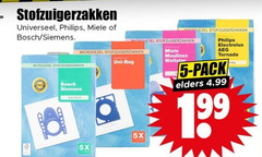  stofzuigerzakken 5 100 500 philips miele bosch siemens microvezel uni bag 5x moulinex electrolux aeg tornado pack elders 