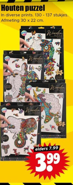  22 30 houten puzzel prints stukjes cm wooden elders 3.99 