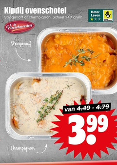  ovenschotel kipdij beter leven stroganoff champignon schaal vleeschmeesters 3.99 