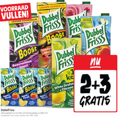  dubbelfrisss fruitdrank 2 3 5 6 100 200 vleugje zuivel vullen dubbel frisss boost bosvruchten appel perzik verfrissend boordevol fris ananas pakken 1 liter ml stuks varieeren verfrisser witte druiven citroen heer 
