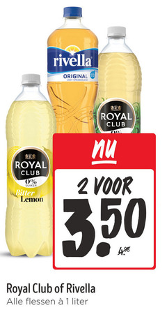  royal club rivella frisdrank 1 2 350 original licht sprankelend suiker bitter lemon flessen liter 