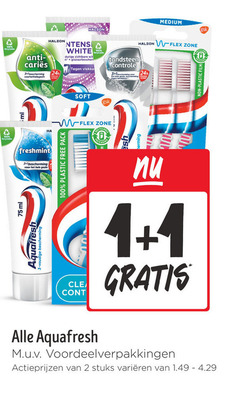  1 2 100 ml medium gsk white zichtbare wit tandsteen controle flex zone freshmint aquafresh bescherming soft plastic free pack stuks varieeren 