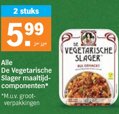  de vegetarische slager vegetarisch 2 stuks maaltijd componenten m.u.v 