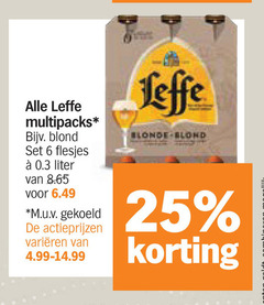  leffe blikjes bier speciaalbieren krat 6 25 multipacks blond liter m.u.v gekoeld varieeren blonde 