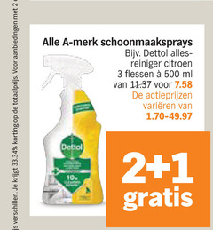  1 2 3 10 500 merk schoonmaaksprays dettol reiniger citroen flessen ml varieeren 