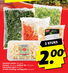  hutspot groenten zuurkool aardappelen boerenkool andijvie 2 250 300 500 600 peka stuks fijn grof kruimige 