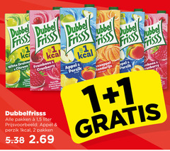  dubbelfrisss fruitdrank 1 2 100 dubbel frisss witte citroen framboos cranberry boord verfrissend boordevol appel perzik sinaasappel mandarijn end pakken 5 liter 