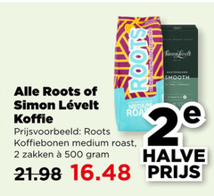  simon levelt roots koffiebonen 2 500 medium koffie roast zakken smooth 2e halve 