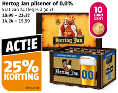  hertog jan krat bier 10 24 25 30 pilsener 0.0 alcoholvrij cent liter v.a. 