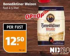 benediktiner speciaalbieren 5 weizen fust liter germany weissbier nix18 roken drinken 