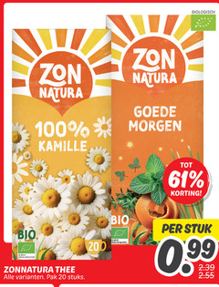  zonnatura thee 20 100 200 zon natura kamille bio nl pak stuks biologisch stuk 99 