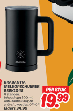  4 300 brabantia melkopschuimer standen inhoud ml anti aanbaklaag slip voetjes elders 