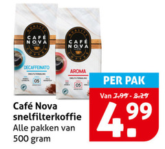  cafe nova koffie 500 mcafee aroma snelfilterkoffie pakken pak 