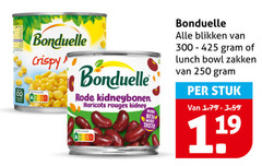  19 250 crispy bonduelle rode kidneybonen haricots rouges kidney bite taste blikken 300-425 lunch bowl zakken stuk 