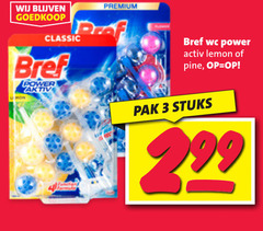  bref toiletblok 3 99 classic power premium wc activ lemon pine pak stuks 