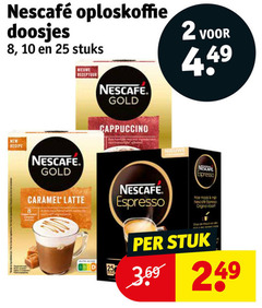  nescafe oploskoffie 2 8 10 25 doosjes stuks new recipe gold nieuwe receptuur cappuccino caramel latte espresso min original show stuk 