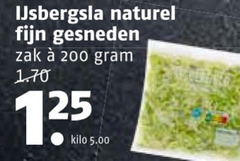  200 ijsbergsla naturel fijn gesneden zak kilo 