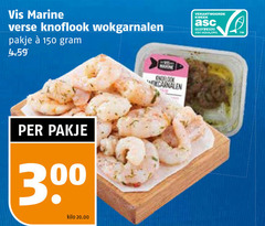  150 vis marine verse knoflook wokgarnalen pakje kweek gecertificeerd aqua 3 kilo make 