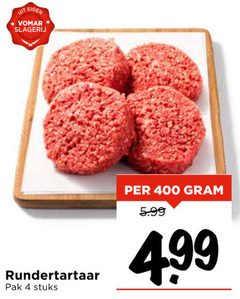  4 400 slagerij rundertartaar pak stuks 5.99 