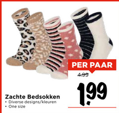  zachte bedsokken designs kleuren one size paar 