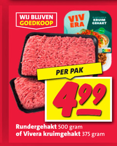  500 pak rundergehakt vivera kruimgehakt 