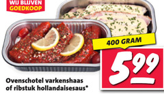  400 ovenschotel varkenshaas ribstuk hollandaisesaus 