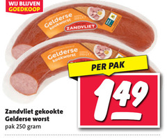 250 gelderse kookworst zandvliet gekookte worst pak 