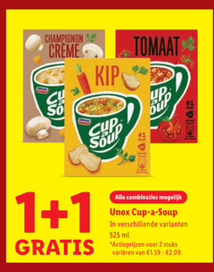 unox soep 1 2 champignon creme kip cup soup tomaat hp combinaties ml stuks varieeren 
