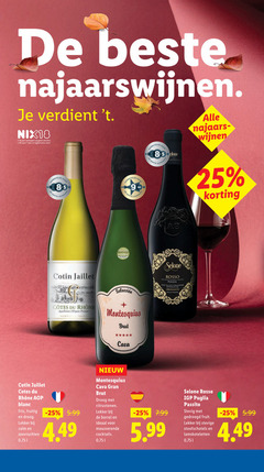 18 25 de beste najaarswijnen . je verdient t nix18   jaar verkopen wij geen alcohol   laat legitimatie zien   aanbor grote 8.5 hamersma a door aanbevolen 9- aanden elone alle najaars- wijnen   korting guarda cotin jaillet ceotes du rheone appellation proteegeee produit trane seleccie n montesquius selone rosso puglia vino da uve stramature ottenute appassimento sulla pianta brut cava cotes aop blanc fris   fruitig en droog lekker bij zalm zeevruchten 0 75 -25 5.99 4.49 nieuw gran met citrustonen borrel ideaal voor mousserende cocktails 7.99 igp passito stevig gedroogd fruit stevige stoofschotels lamskoteletten