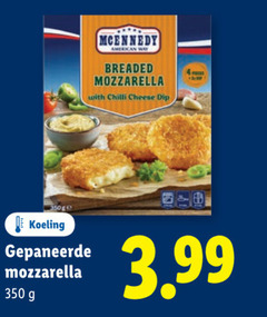  350 koeling gepaneerde mozzarella mcennedy american with chilli cheese dip 3.99 