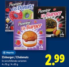  4 2x donut donuts burger bis x4 diepvries 