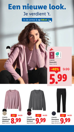  36 46 nieuwe lidl.nl lycra supporting hohenstein cotton africa initiative green esmara damesshirt maten xl 5.99 fijngebreide damestrui herentrui damesjeans super skinny fit 