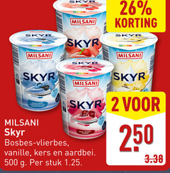  2 26 250 500 skyr milsani bosbes vlierbes kers cerise kirsche vanille aardbei stuk 