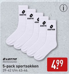 5 lot lotto official licensed pack sportsokken 