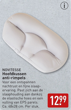  novitesse hoofdkussen anti rimpels ontspannen nachtrust fijne slaap ervaring slaaphouding elastische hoes vulling parels ca. cm stuk 