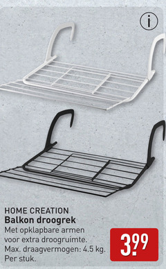  ei home creation balkon droogrek opklapbare armen droogruimte draagvermogen stuk 