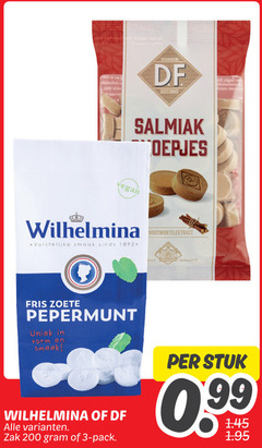  wilhelmina pepermunt 2 3 200 dokkum pil salmiak vorstelijke quality fris zoete vorm zak pack stuk 99 