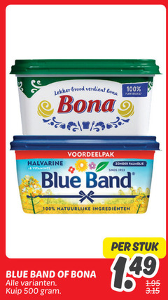  blue band margarine 100 500 brood bona plantaardig halvarine vitamines palmolive sinas natuurlijke ingredienten kuip stuk 