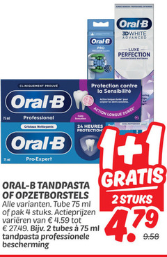  oral-b tandpasta opzetborstel 1 2 4 24 klinisch bewezen ontworpen ml oral b professional cristaux pro expert sensation precision clean advanced luxe geavanceerde whitening protection la action longue pour les dents sensibles heures opzetborstels tube pak stuks varieeren cool peppermint sering tubes professionele bescherming 