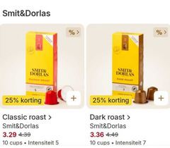  smit en dorlas koffiecups 5 7 10 25 classic roast dark cups intensiteit 