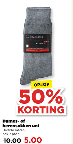  7 50 milani paar multipack italian style comfort socks dames herensokken uni maten pak 
