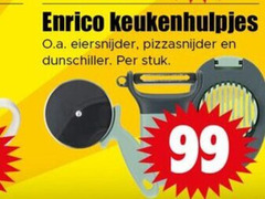  99 enrico keukenhulpjes o.a. eiersnijder pizzasnijder dunschiller stuk 