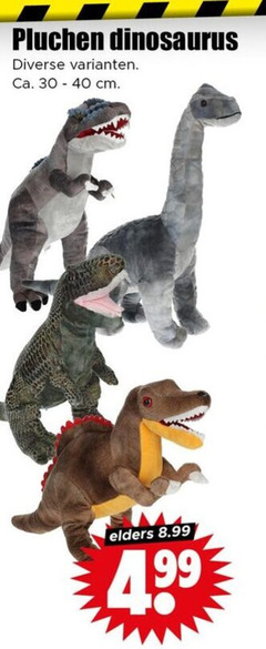  30 40 pluchen dinosaurus ca. cm elders 