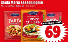 25 50 69 santa maria seasoningmix zakje seasoning mix for fajita original time crispy chicken tonight 