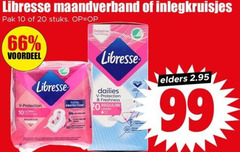  libresse inlegkruisjes maandverband 10 20 99 pak stuks voordeel technology protection ultra regular flow total dailies freshness liners elders 