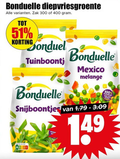  100 300 400 bonduelle zak snijboontjes nutri score mexico melange vezels 